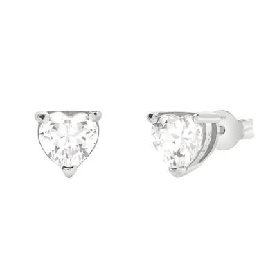 Orecchini argento cubic zirconia cuore