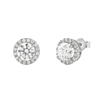 Orecchini argento cubic zirconia tondo