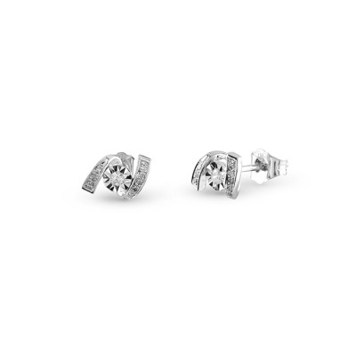 Orecchini Rugiada in oro bianco con diamanti ct. 0,08 G Si