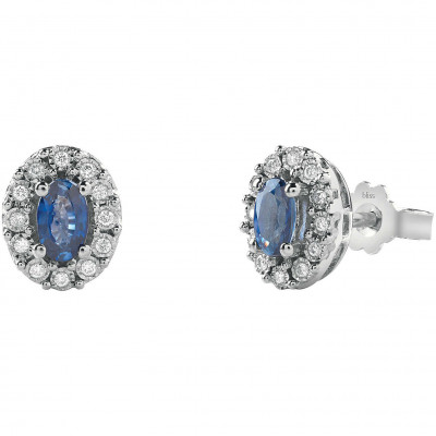 Orecchini Regal Oro Bianco Diamanti e Zaffiro