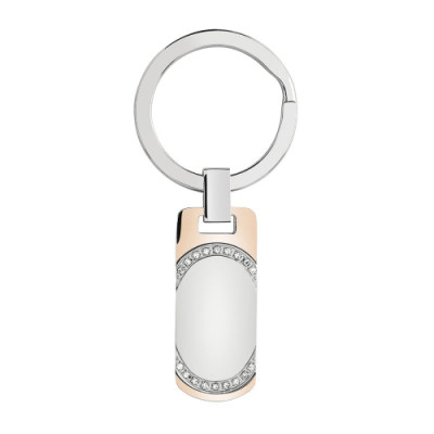 Portachiavi Premiere in acciaio rosé e cubic zirconia