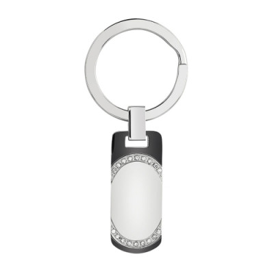 Portachiavi Premiere in acciaio nero e cubic zirconia