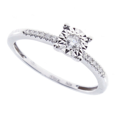 Anello Rugiada in oro bianco e diamanti