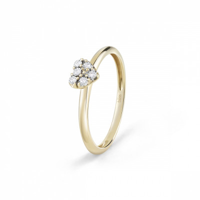 Anello Rugiada in oro giallo e diamanti 0,02 ct