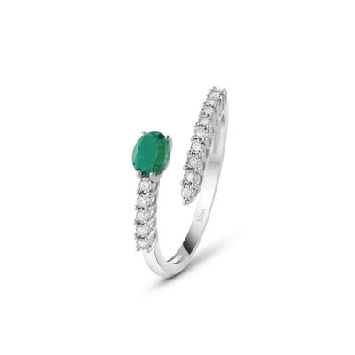 Anello Rugiada Colors con smeraldo e diamanti