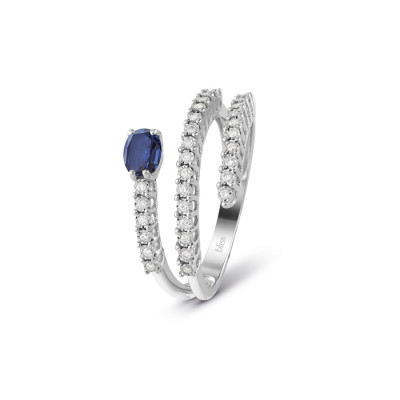 Anello Rugiada Colors con zaffiro e diamanti