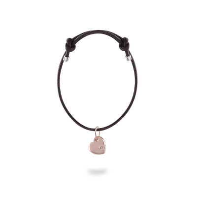 Bracciale con charm cuore e diamante