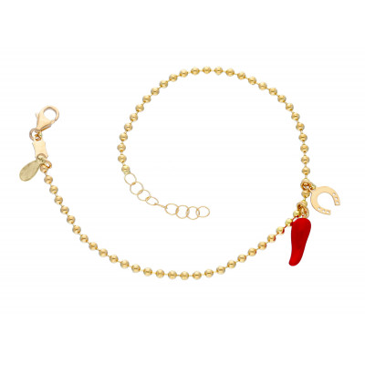 Bracciale charms in oro giallo