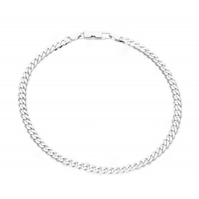 Bracciale grumetta compatta in oro bianco 20 cm