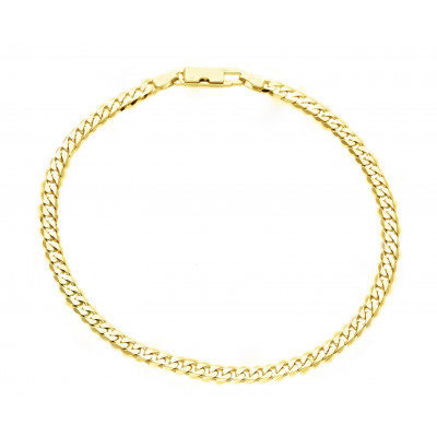 Bracciale grumetta compatta in oro giallo 20 cm