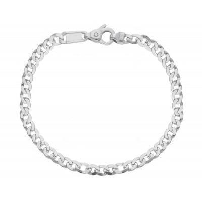 Bracciale grumetta filo 1,00 in oro bianco 21 cm