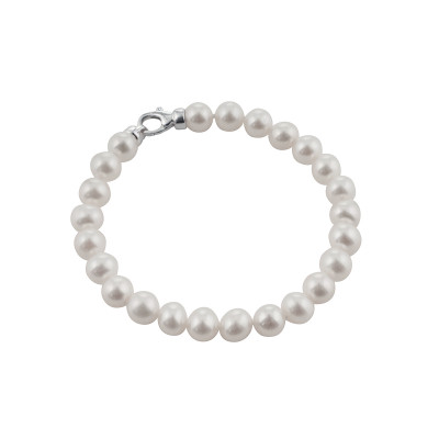 Bracciale in argento perle freshwater bianche
