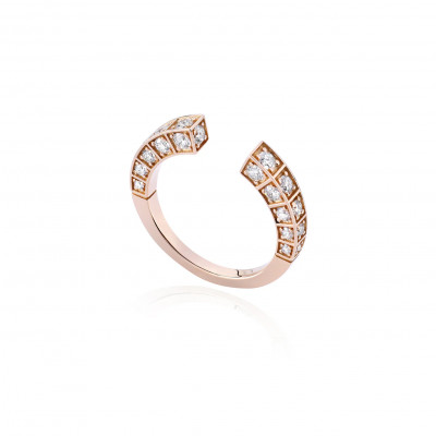Anello Linea Bold Full Diamonds Pink