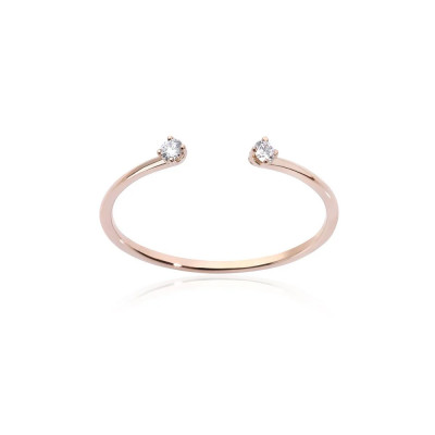 Anello Double Solitaire Rose