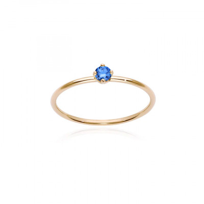 Anello Solitaire Zaffiro Blu