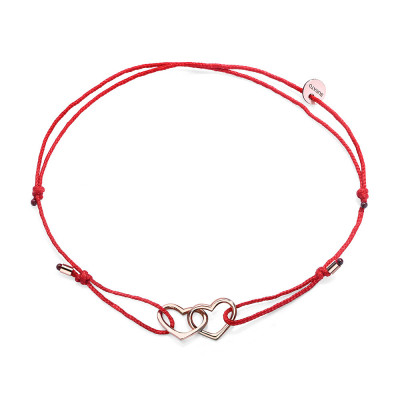 Bracciale Red Ribbon 2 Cuori