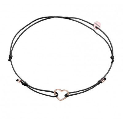 Bracciale Black Ribbon Cuore 