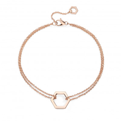 Bracciale Amuleto oro rosa catena S