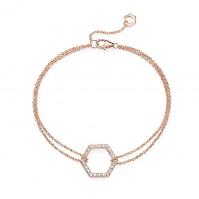 Bracciale Amuleto oro rosa full pavè diamanti M