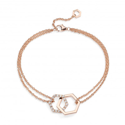 Bracciale Amuleto Double oro rosa full pavè diamanti