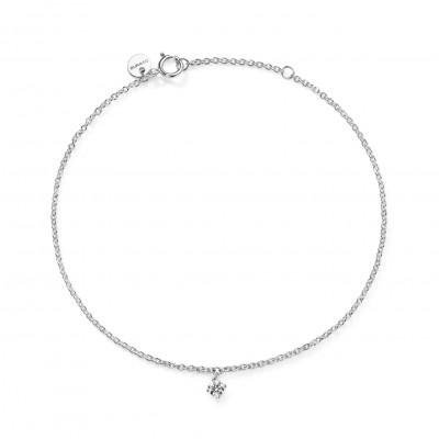 Bracciale White Solitaire M oro bianco e diamante