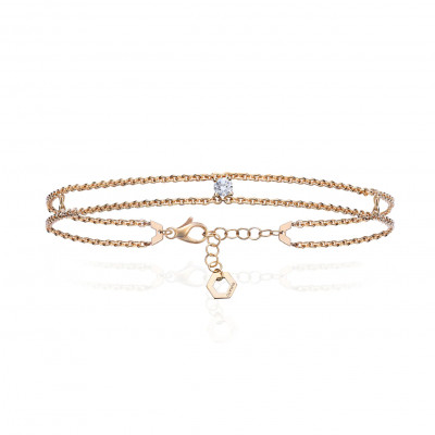 Bracciale Solitaire Y oro giallo e diamante