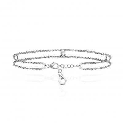 Bracciale Solitaire W oro bianco e diamante