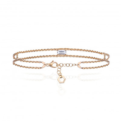 Bracciale Solitaire Baguette Y oro giallo e diamante