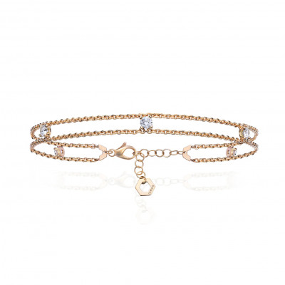 Bracciale 5 Solitaire Y oro giallo e diamanti