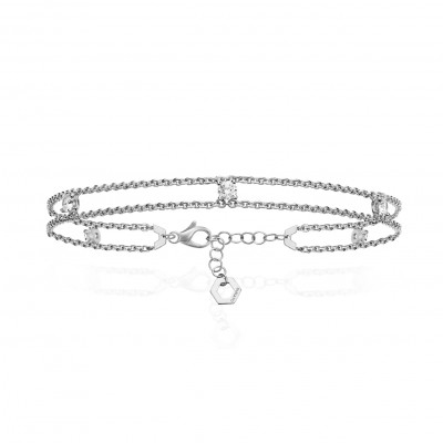 Bracciale 5 Solitaire W oro bianco e diamanti