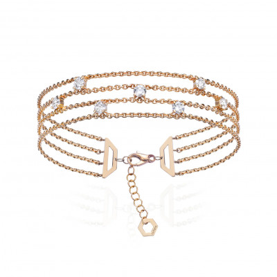 Bracciale Multi Solitaire Y oro giallo e diamanti