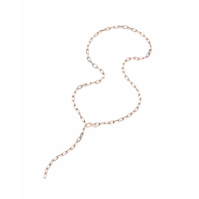 Collana lunga in oro rosa e diamanti