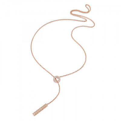 Collana Lariat Linea Full Diamonds Pink