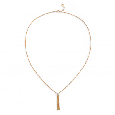 Collana Solitaire Y oro giallo e diamante