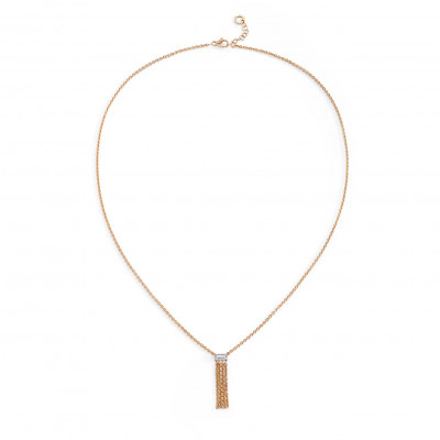 Collana Solitaire Baguette Y oro giallo e diamante