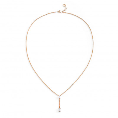 Collana Double Solitaire Baguette Y oro giallo e diamanti