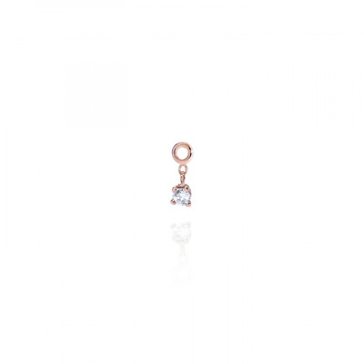 Elemento componibile Pink Solitaire White Diamond