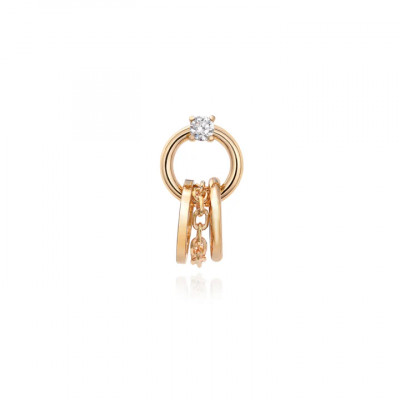 Orecchino Circle Solitaire Yellow Destro