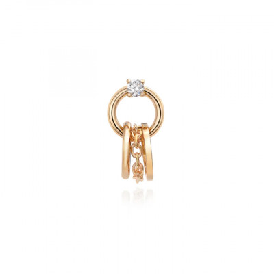 Orecchino Circle Solitaire Yellow Sinistro