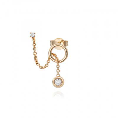 Orecchino Solitaire Bubble Yellow Destro doppio buco