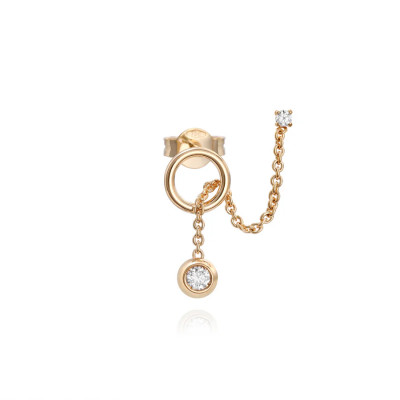 Orecchino Solitaire Bubble Yellow Sinistro doppio buco