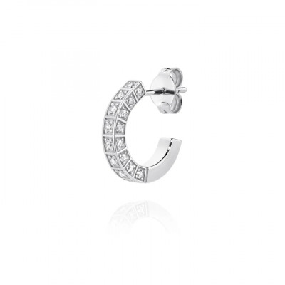 Orecchini Hoop Linea Full Diamonds White