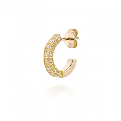 Orecchini Hoop Linea Full Diamonds Yellow