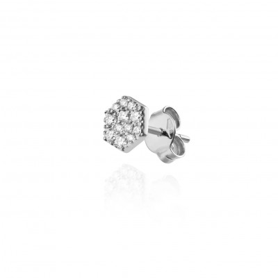 Orecchino Amuleto oro bianco e diamanti