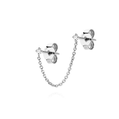 Orecchini Twin Solitaire White