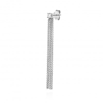 Orecchino Solitaire W oro bianco e diamante