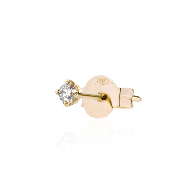 Orecchino White Solitaire Pin Yellow Earring M