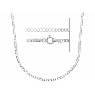 Catena grumetta normale in oro bianco 60 cm