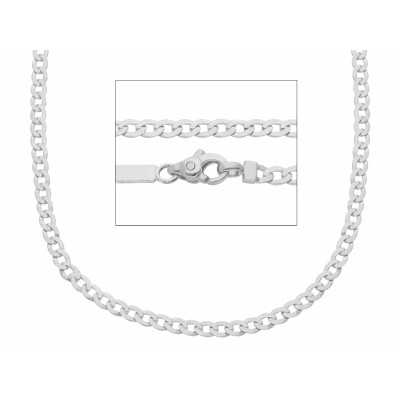 Catena grumetta in oro bianco 50 cm