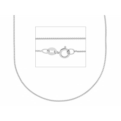 Catena spiga filo 0,20 in oro bianco 45 cm